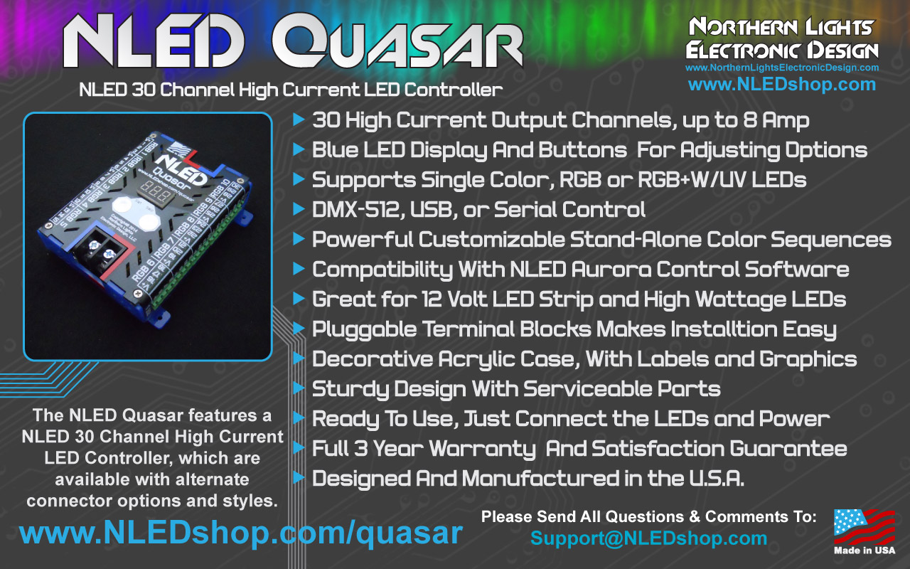 NLED Quasar LED Strip Controller Showcard
