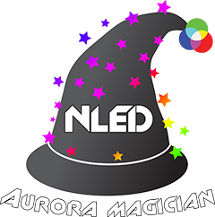 aurora logo wizards hat stars