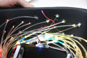 hot glued fiber optic strands